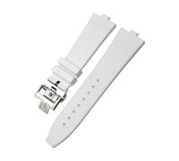 HASGTFM Cinturino in gomma FKM Fluoros 24 * 7mm adatto for cinturino for orologio Vacheron Constantin 5500V 4500V Vc braccialetto convesso tipo 7mm(White Style 1,24MM X 7MM_SILVER)
