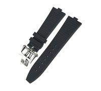 HASGTFM Cinturino in gomma FKM Fluoros 24 * 7mm adatto for cinturino for orologio Vacheron Constantin 5500V 4500V Vc braccialetto convesso tipo 7mm(Black Style 2,24MM X 7MM_SILVER)