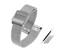 HASGTFM Cinturino in maglia orologio adatto for cinturino milanese 12mm13mm 14mm15mm16mm17mm18mm 20mm 22mm uomo donna cinturino orologio in acciaio strumenti(Silvery,12mm)