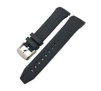 HASGTFM Cinturino in morbida gomma siliconica 22mm 21mm adatto for Tissot T120 Seastar T120417 Serie arancione nero cinturino for orologio subacqueo(Black Silver,22mm)