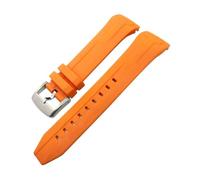 HASGTFM Cinturino in morbida gomma siliconica 22mm 21mm adatto for Tissot T120 Seastar T120417 Serie arancione nero cinturino for orologio subacqueo(Orange Silver,22mm)