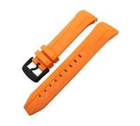 HASGTFM Cinturino in morbida gomma siliconica 22mm 21mm adatto for Tissot T120 Seastar T120417 Serie arancione nero cinturino for orologio subacqueo(Orange Black,22mm)
