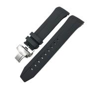 HASGTFM Cinturino in morbida gomma siliconica 22mm 21mm adatto for Tissot T120 Seastar T120417 Serie arancione nero cinturino for orologio subacqueo(Black Silver 1,21mm)