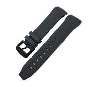 HASGTFM Cinturino in morbida gomma siliconica 22mm 21mm adatto for Tissot T120 Seastar T120417 Serie arancione nero cinturino for orologio subacqueo(Black Black,21mm)