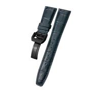 HASGTFM Cinturino in pelle 20mm 21mm 22mm adatto for IWC PORTUGIESER adatto for PORTOFINO cinturino for orologio in pelle di vacchetta for texture classica nero blu(Black Gray,21mm)