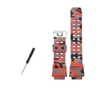 HASGTFM Cinturino orologio in gomma siliconica 16mm giunto convesso nero rosso arancione blu verde beige cinturino adatto for CASIO adatto for G-SHOCK 3410 GW-9400 GW9300(A Camo red-S)