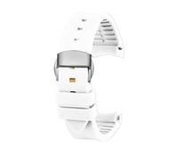 HASGTFM Cinturino orologio in gomma siliconica 20mm 23mm interfaccia Arc morbido nero rosso uomo donna cinturino adatto for GUC GC G-TIMELESS YA1264065 YA126487(White-Silver,23mm)