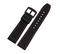 HASGTFM For qualsiasi marca cinturino braccialetto in silicone impermeabile 20mm 22mm 24mm braccialetto for orologio morbido sutura manuale orologio in silicone semplicità(Red suture balck,22mm)