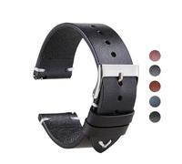 HASGTFM Hand Made Retro Red Brown Leather Watch Band Quick Release Watch Strap Bracelet 18mm 20mm 22mm Watch Accessories(Schwarz,18mm)