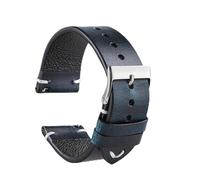 HASGTFM Hand Made Retro Red Brown Leather Watch Band Quick Release Watch Strap Bracelet 18mm 20mm 22mm Watch Accessories(Blue,22mm)