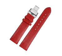 HASGTFM Il cinturino in pelle di pesce perla da 20 mm 22 mm è applicabile for Huawei/adatto for TISSOT/adatto for Omega/adatto for Mido Accessori for orologi Devil da uomo e da donna fibbia nera(Red s