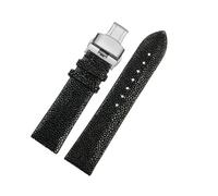 HASGTFM Il cinturino in pelle di pesce perla da 20 mm 22 mm è applicabile for Huawei/adatto for TISSOT/adatto for Omega/adatto for Mido Accessori for orologi Devil da uomo e da donna fibbia nera(Black