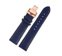 HASGTFM Il cinturino in pelle di pesce perla da 20 mm 22 mm è applicabile for Huawei/adatto for TISSOT/adatto for Omega/adatto for Mido Accessori for orologi Devil da uomo e da donna fibbia nera(Blue