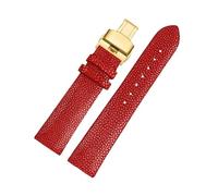 HASGTFM Il cinturino in pelle di pesce perla da 20 mm 22 mm è applicabile for Huawei/adatto for TISSOT/adatto for Omega/adatto for Mido Accessori for orologi Devil da uomo e da donna fibbia nera(Red g