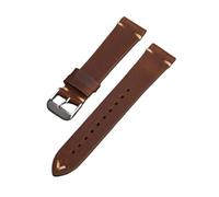 HASGTFM Il cinturino in pelle ultrasottile 18 19 20 21 22MM è adatto for braccialetti for strato superiore di orologi antichi, stile morbido(Brown,21mm)