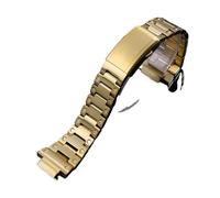 HASGTFM Misura for CASIO Misura for cinturini in acciaio pregiato G-Shock GW-5000 5035 DW5600 GWM5610 Cinturino for orologio nero argento da uomo 16mm(5610 gold)