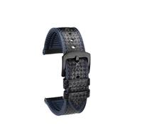 HASGTFM Misura for cinturino orologio Hamilton Khaki Aviation serie velocità del vento composito cinturino in fibra di carbonio accessori sportivi in gomma da uomo 20mm 22m(Black blue Black,22MM)