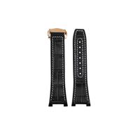 HASGTFM Misura for Omega Constellation 41mm cinturino for orologio adatto for Manhattan 39mm serie strato fondo in gomma cinturino for osservatorio maschile 25 * 14mm(Black white-rosegold)