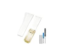 HASGTFM Misura for Rolex 20 21mm cinturino in caucciù fantasma acqua nera adatto for Gmt Submariner cinturini in silicone for fibbia pieghevole in acciaio inossidabile massiccio(White-All gold-Z9)