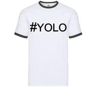 Hashtag YOLO - Ringer Uomo - You Only Live Once Carpe Diem Hash Tag Divertente
