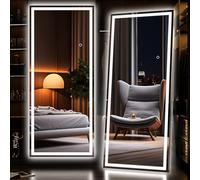 Hasipu LED Specchio a figura intera con Luci, 180 x 60 cm Terra Specchio, Specchio da Parete Lungo con 3 Colori Luce Dimmerabili per Spogliatoi e Camere