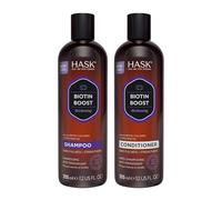 HASK Biotin Boost Set di shampoo e balsamo ispessimento - non stinge, senza glutine, senza solfati, senza parabeni, 1 shampoo e 1 balsamo