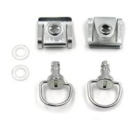 HASkulle Parti per motociclette Nero Sgancio rapido Race Dzus Style Motocicletta 1/4 di giro Fissaggio carenatura Perni ad anello a D da 15 mm 2 pezzi Argento