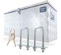 HASKYY Cassetta degli attrezzi Scatola per il trasporto in alluminio 165 L cassetta in alluminio 110 x 38,5 x 40 cm con coperchio e serratura e maniglia per Pianale di Camion, Camper, Rimorchio
