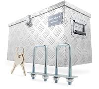 HASKYY Cassetta degli attrezzi Scatola per il trasporto in alluminio 47 L cassetta in alluminio 61,5 x 26,5 x 30 cm con coperchio e serratura e maniglia per Pianale di Camion, Camper, Rimorchio