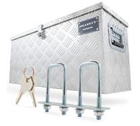 HASKYY Cassetta degli attrezzi Scatola per il trasporto in alluminio 65 L cassetta in alluminio 76,5 x 26,5 x 33 cm con coperchio e serratura e maniglia per Pianale di Camion, Camper, Rimorchio