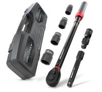 HASKYY Chiave dinamometrica, 1/2", 40-220 Nm, dadi 17 19 21 23 mm, giunto cardanico con adattatore di prolunga per moto, auto, quad