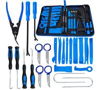 HASKYY Kit de 24 pezzi undici utensili per la rimozione di finiture dell’auto I rimozione pannelli portiera e modanature I Smontaggio degli accessori interni