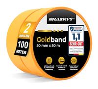 HASKYY Nastro per Mascheratura 2 rulli 50mm x 50m nastro Adesivo Professionale per Pittori, Nastro de Pittore per auto Carrozzeria