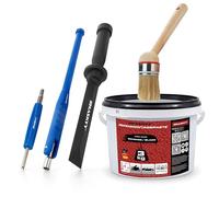 HASKYY Pasta Montaggio Pneumatici 3kg Nera Universale Kit Montaggio Gomme con Pennello, Smontavalvole, Raschietto e Tiravalvole - Accessori Pneumatici