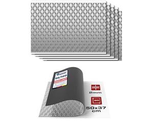 HASKYY Piastre in alluminio butilico da 2 mm, 1,11 m², 500 x 370 mm, 6 x tappetini isolanti anti-rumore, autoisolanti per auto, isolamento acustico e isolamento acustico