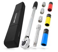 HASKYY Set chiave dinamometrica 1/2" I 28-210 Nm I I bussole a impatto 17 19 21mm | chiave a scatto con attacco a destra con doppia scala | lega acciaio CV cromato