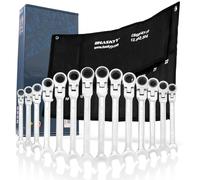 HASKYY Set Chiavi Combinate a Cricchetto Snodate 14 Pezzi 8-22 mm Testa