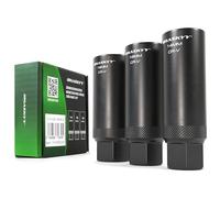 HASKYY Set Chiavi per Candele Magnetiche 14-16-18mm - Bussole Dodecagonali con Attacco 3/8 Pollici - Kit 3 Pezzi per Candele d'Accensione e Preriscaldamento - Utensile Universale Auto e Moto