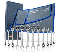 HASKYY Set di chiavi a cricchetto ad angolo, 12 pezzi, 1/4"-15/16" I Imperial Harley