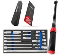HASKYY Set di chiavi dinamometriche da 1/2", 60 - 330 Nm con chiave a bussola, prolunga 1/4 3/8 1/2 pollici, cricchetto, prolunga adattatore, giunto cardanico, candele di accensione, set di dadi