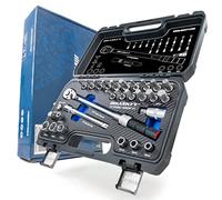 HASKYY Set di chiavi dinamometriche da 3/8", 5-60 Nm, per moto, chopper, moto personalizzate, con molti accessori come barra di estensione, punte, dadi a bussola, adattatore