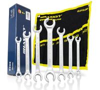 HASKYY Set di chiavi per tubi dei freni chiave aperta 7 pz. chiave a doppio anello 6-22 mm set di chiavi ad anello 15° angolate Chiave per tubi dei freni