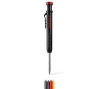 HASKYY Set di matite da carpentiere con mine, temperamatite per legno, metallo, pietra, piastrelle e plastica, portamine per artigiani, cantieri e fori