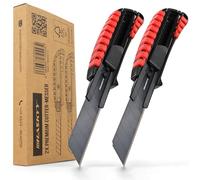 HASKYY Taglierino Coltello da Tappeto Universale Professionale Set 2x Cutter Taglierini 18mm con Lama SK5 Extra Affilata, Corpo Ergonomico Sagomato con Scanalature in Gomma e Cambio Sicuro della Lama