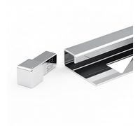 HASKYY Terminale per profilo quadrato per piastrelle, in acciaio inox V2A, lucido, altezza 8 mm, 10 mm, 11 mm, 12,5 mm, angolo interno ed esterno (12,5 mm)
