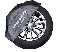 HASKYY XXL Set di 4 borse per pneumatici, dimensioni 110x110 cm fino a 22", fodere premium per pneumatici, set di sacchetti per la conservazione, il trasporto e la conservazione dei pneumatici - NERO