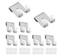 HASLED Porta Rasoio da Doccia - 8 Pezzi Ganci Autoadesivi in Alluminio - Supporto per Lamette e Asciugamani - Design Invertito Senza Foratura - Organizzazione Bagno