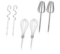 HASLED Set 6 Accessori per Frullatore Elettrico - Fruste a Filo e Ganci Impasto in Acciaio Inossidabile - Adatto ai Principianti Della Cottura