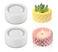 HASLED stampi candele silicone 2 pezzi bianco - stampi in silicone riutilizzabili per candele, adatti per candele, cemento, gesso e altro