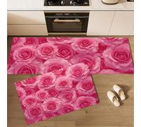 HASLEFND Tappeto Cucina in Fiori da sogno Rose rosa Antiscivolo e Lavabile Runner Resistente all'usura Passatoia Cucina Antimacchia Adatto da tenere sotto il Lavandino Rosa